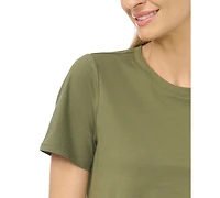 CeCe Women's Cropped Boxy Tee With Lace Trim T-Shirt