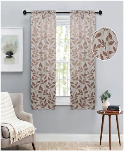 Superior Leaves Machine Washable Room Darkening Blackout Curtains Set Of 2