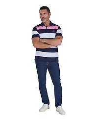 Raging Bull Men's Irregular-Stripe Classic Fit Rugby T-Shirt