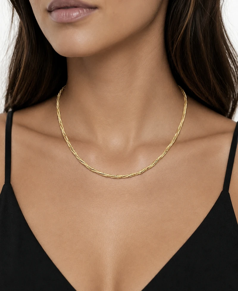 And Now This Silver Plated or 18k Gold Brass Twisted Snake Chain Necklace