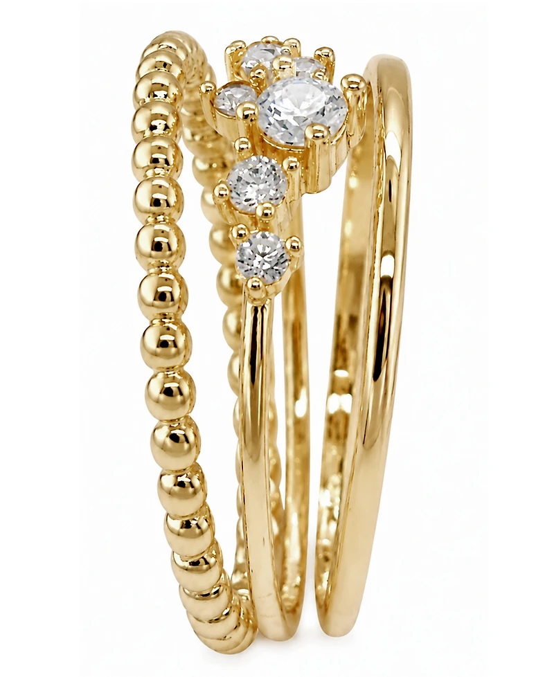 And Now This Cubic Zirconia Triple Stack Ring