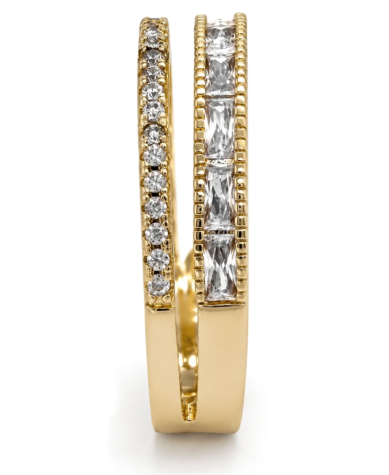 And Now This Cubic Zirconia Double Row Ring