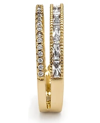 And Now This Cubic Zirconia Double Row Ring