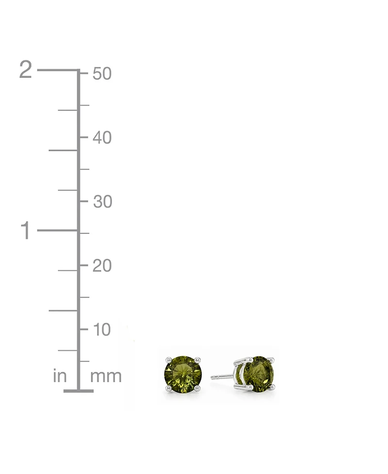 And Now This Glass Stone Stud Earrings Silver-Plate