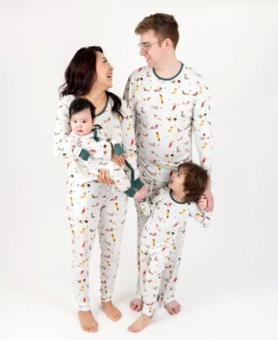 Leveret Matching Family White Winter Dogs Viscose Christmas Pajamas