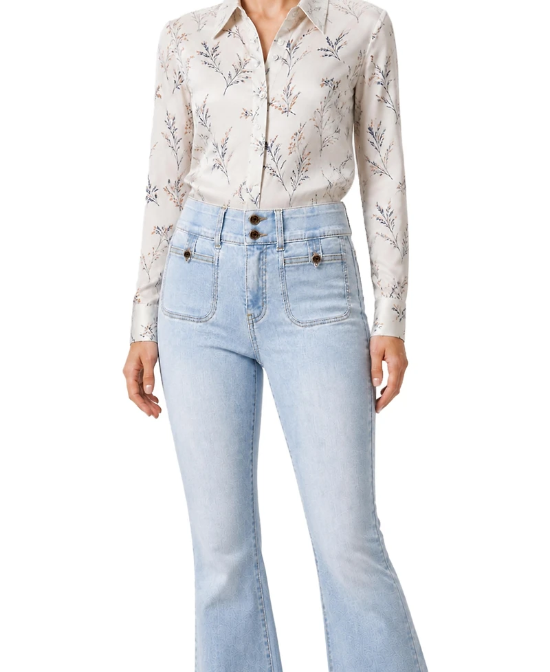 Indigo Poppy Women's High-Rise Tummy Tuck Bootcut Jeans