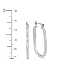 And Now This Crystal In & Out Oblong Hoop Earrings in Silver-Plate