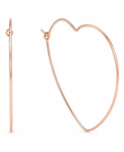 Essentials Heart Large Hoop Earrings in Rose Gold-Plate