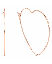 Essentials Heart Large Hoop Earrings in Rose Gold-Plate