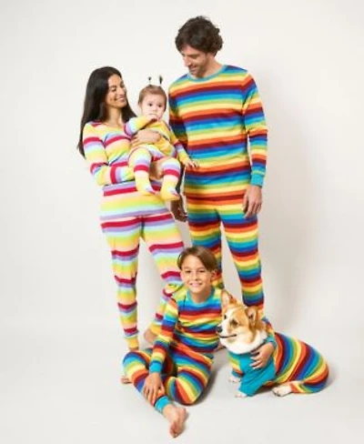 Leveret Matching Family Colorful Rainbow Striped Cotton Pajamas