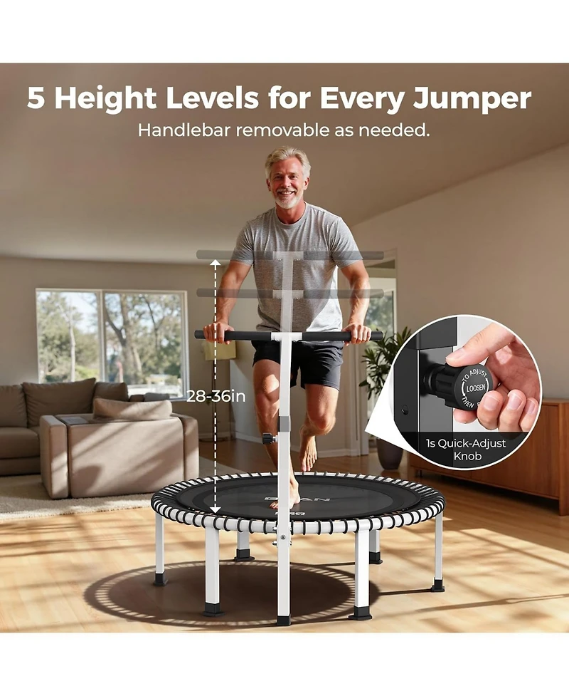 Bcan BT4 Soft Land Pro Adult Bungee Rebounder trampoline with Handle 40 Inch