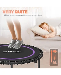 Bcan BT2 450LBS Foldable Mini Trampoline for Adults, 40 Inch Fitness Rebounder with Bungees, Quiet Stable Exercise Trampoline