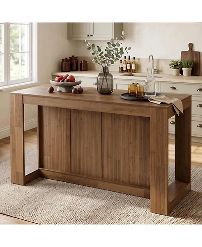 Tribesigns Industrial Bar Table for 4-6, Rectangle Counter Height Pub Table