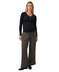 Ingrid + Isabel Maternity Over-Belly Wide-Leg High-Rise Pant