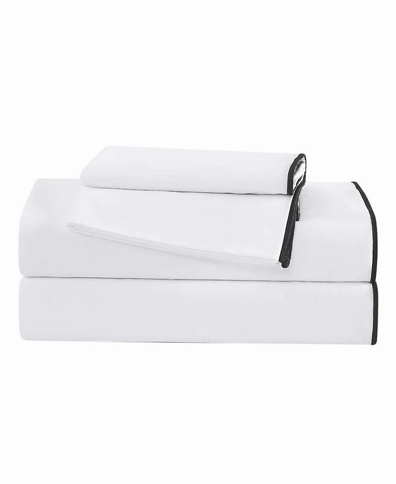 Brooklyn Loom Merrowed Edge 200-Thread Count Cotton 4-Piece Sheet Set