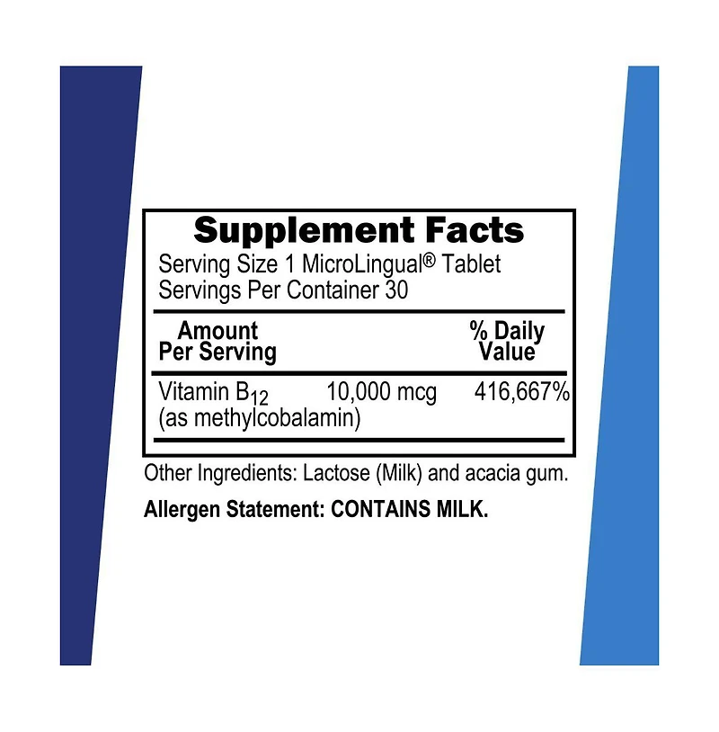 Superior Source No Shot Methylcobalamin B 12 10000 mcg Sublingual Tablets for Quick Absorption 30 Dissolving Tablets
