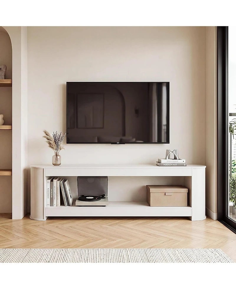 Tribesigns Tv Stand for 65 Inches, Wooden Entertainment Center with Storage