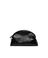 Mango Women's Selection Croc-Embossed Leather Clutch Bag