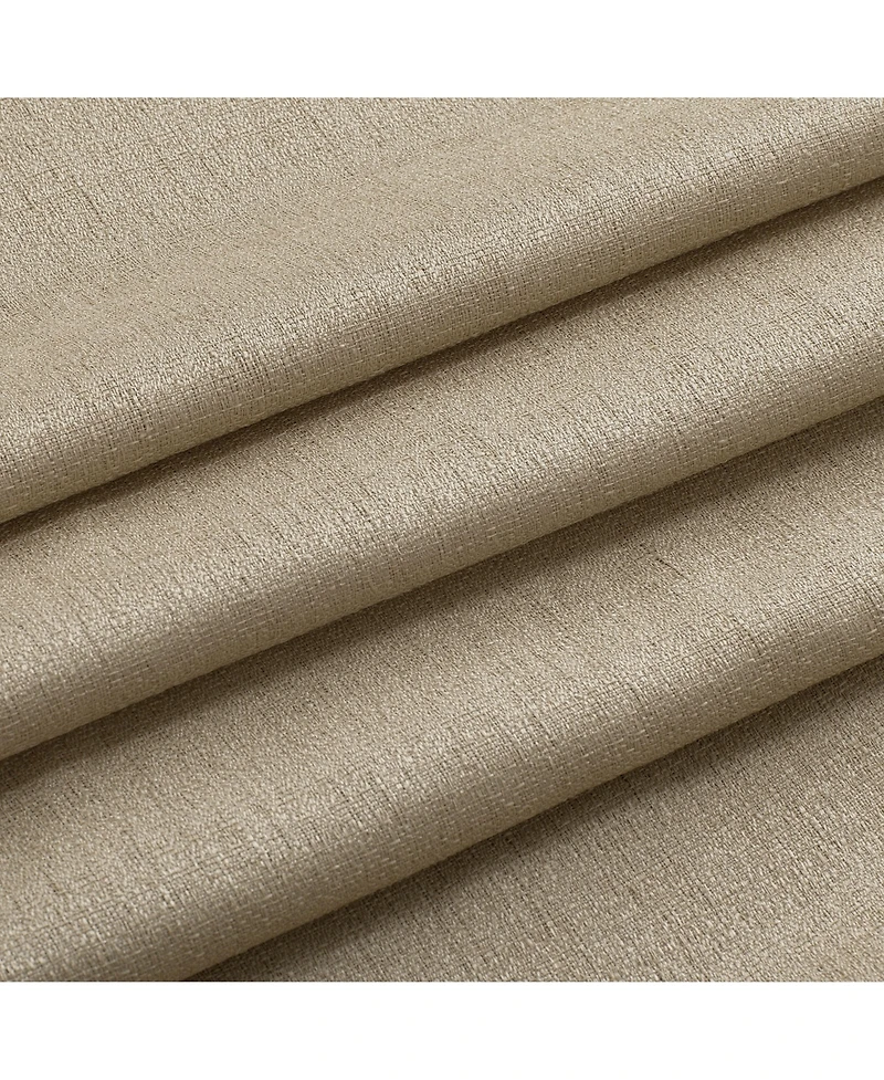 Kate Aurora 1 Piece Flax Semi Sheer Rod Pocket Beige Linen Curtain Panel