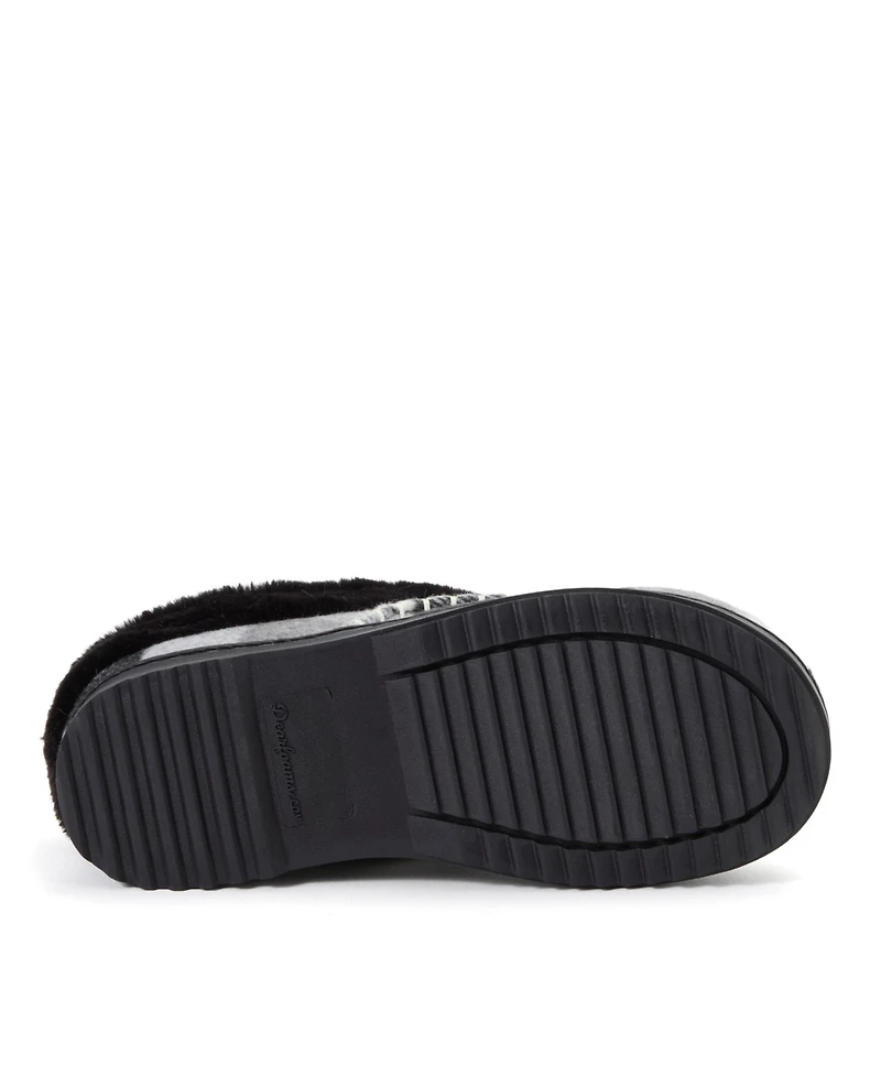 Dearfoams Women's Nyla Plaid Moc Toe Clog Slippers