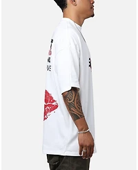 Saint Morta Men's Love Helpline Oversized Mock-Neck Graphic T-Shirt