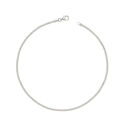 Curata Jewelry Jewelryweb 925 Sterling Silver Italian 10 Inch Popcorn Chain Anklet Lobster-claw