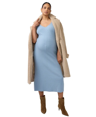 Ingrid + Isabel Maternity Nursing Ribbed Midi Dress