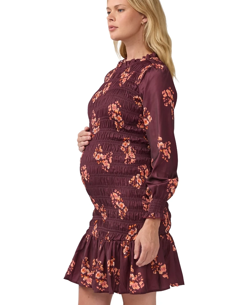 Ingrid + Isabel Women's Long Sleeve Smocked Floral Mini Dress