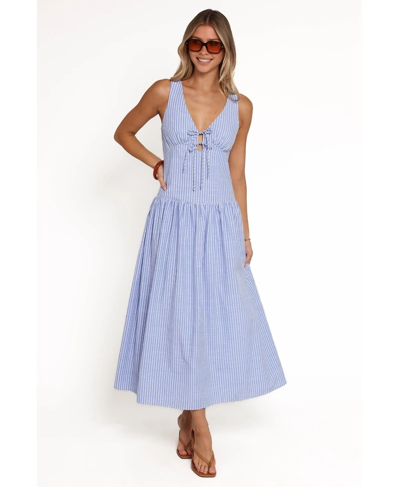 Petal and Pup Women's Vanessa V-Neck Striped Maxi Dress
