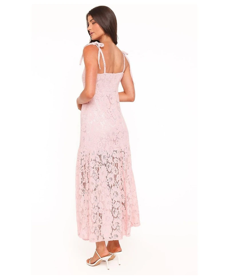 Petal and Pup Women's Nicolette Lace Floral Square Neck Maxi Dress