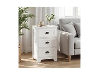 3 Drawers End Storage Wood Side Nightstand