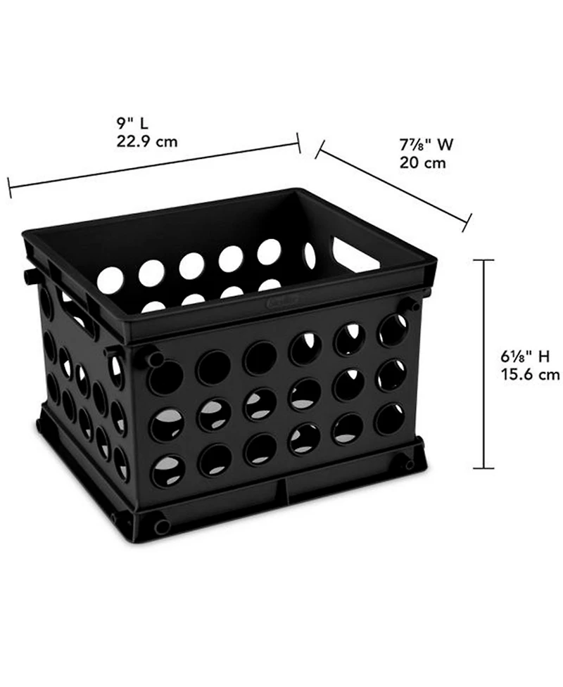 Sterilite Mini Crate Stackable Plastic Storage Bin Organizer w/ Handles, 12 Pack