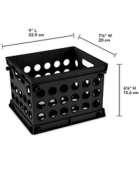Sterilite Mini Crate Stackable Plastic Storage Bin Organizer w/ Handles, 12 Pack