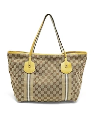 Pre-Owned Gucci Women's Jolie Gg Canvas and Patent Leather Tote