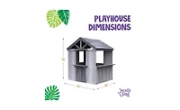 Jack & June Jj-Playhouse Cedar Farmhouse Playhouse, 53" L x 48" W x 64" H, Ages 3+