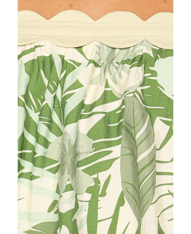 Petal and Pup Women's Lillian Square-Neckline Scallop-Trim Top Shorts, 2-Piece Set