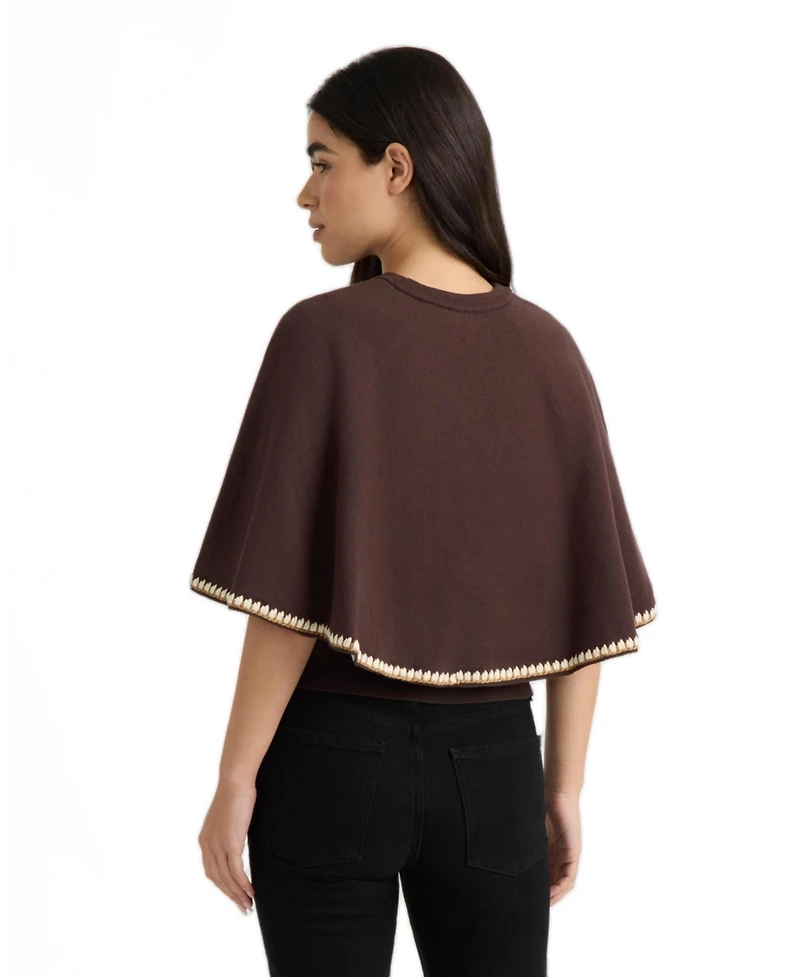Hunter Women's Cape Sleeve Knit Sweater Top
