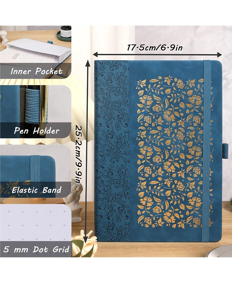 Danrong B5 Lined Journal Hardcover 230 Numbered Pages College Ruled Thick Paper Writing Notebook