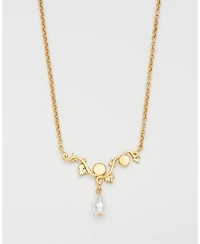 Fable England Ivy and Pearl Necklace in Gold