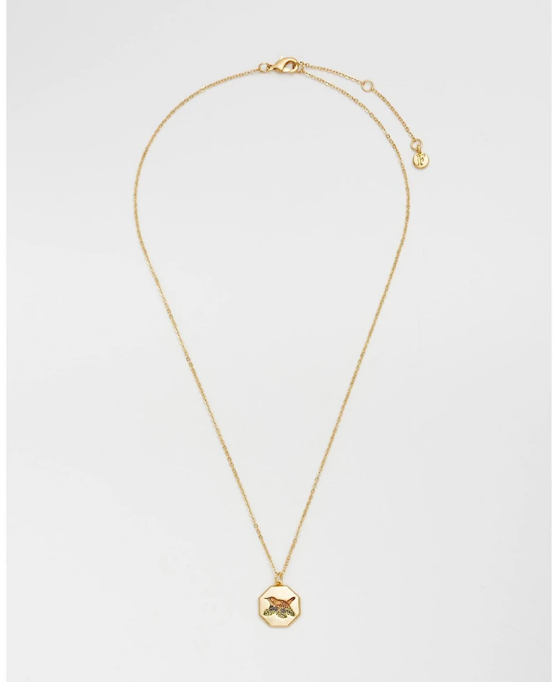 Fable England Wren and Blackberry Necklace in Gold