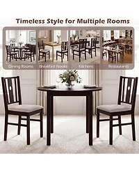 Gouun Slatted-Back Dining Chairs with a Wide Seat