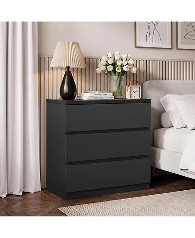 homfan 3 Drawer Dresser for Bedroom,Chest of Drawers, Storage with Deep Drawers Living Room, Hallway, Entryway, Bedroom