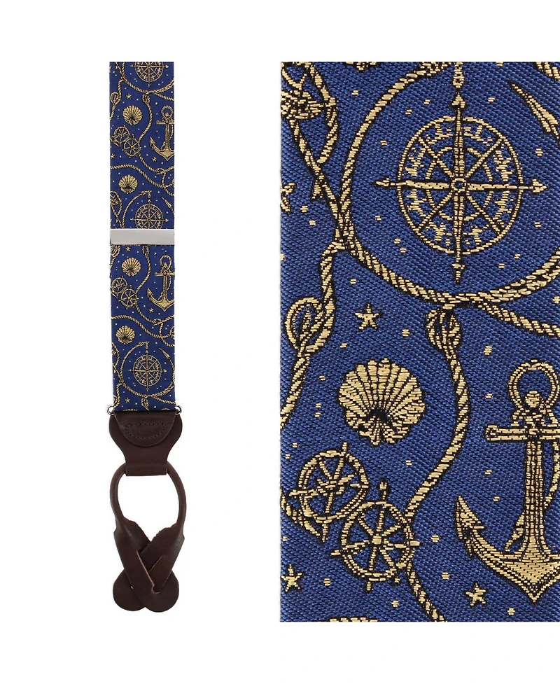 Trafalgar Silk Novelty Leather Button End Suspenders