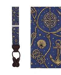 Trafalgar Silk Novelty Leather Button End Suspenders
