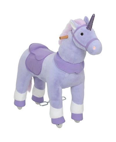 Glintex Ride On Unicorn Plush Pedal-Powered Ride-On, 37.8" Tall, Ages 4-7