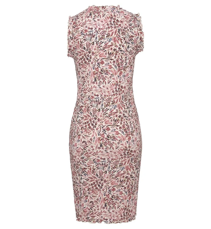 Lascana Women's Floral-Print High-Neck Crepe Dress