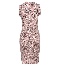 Lascana Women's Floral-Print High-Neck Crepe Dress