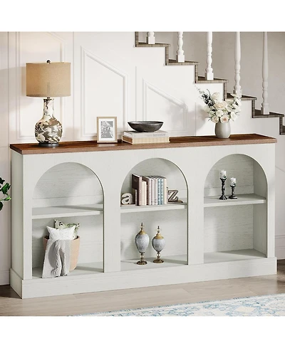 Tribesigns 3-Tier Console Table, 63" Long Arched Entryway Table