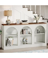 Tribesigns 3-Tier Console Table, 63" Long Arched Entryway Table