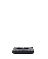 Pre-Owned Saint Laurent Medium Classic Monogram Wallet on Chain Matelasse Chevron Leather